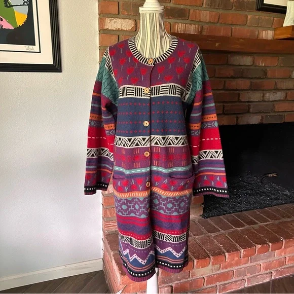 Gudrun Sjoden Floral Print Cardigan Sz M - Picture 2 of 9